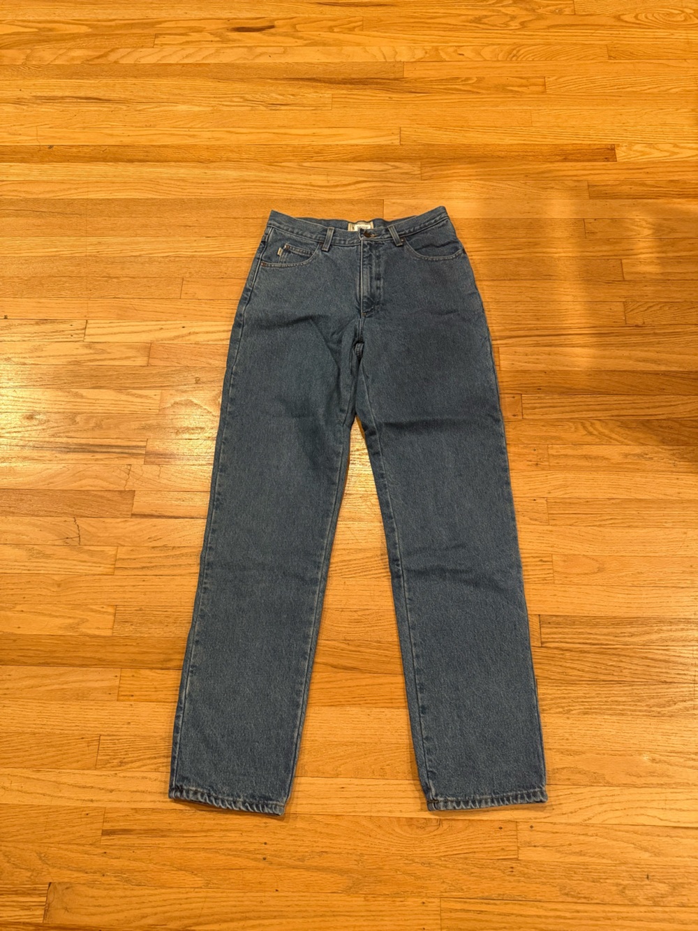 LL Bean Natural Fit Plaid Lined Straight Leg Jeans 30x34
